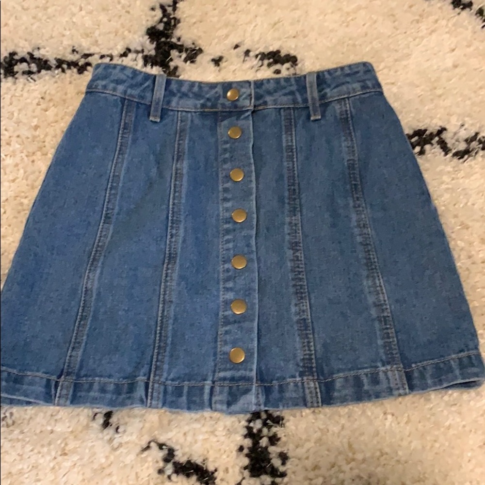Forever 21 Button Up Denim Mini Skirt